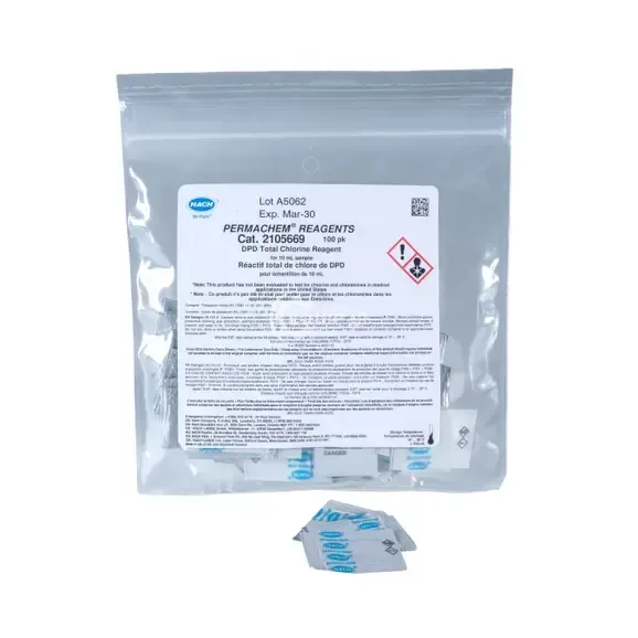 2105669 - TOTAL CHLORINE REAGENT, DPD POWDER PILLOW, 100/PK