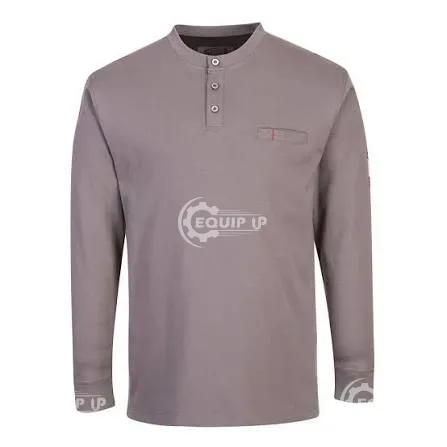 FR32GRRXL - Portwest FR Anti-Static Henley Shirt in Gray, size Extra Large