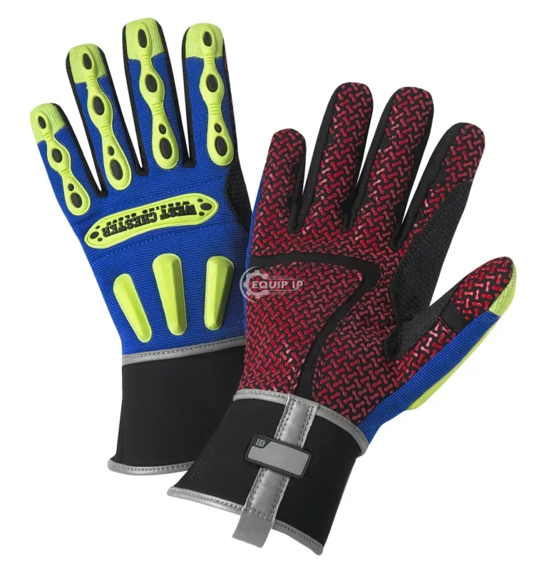 86712B/XL - R2 SAFETYRIGGERGLOVEWITH LONGNEOPRENECUFF-BLUE