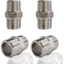 SS6HRN4 - 316SS HEX REDUCING NIPPLE, 3/8" MNPT X 1/4" MNPT, MODEL NUMBER SS-6-HRN-4