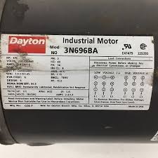 3N696BA - Motor, HP: 3/4, Volts: 230/460V 60Hz, RPM: 1725, Frame: 56, PH:3, Enclosure: TENV, RPM,208