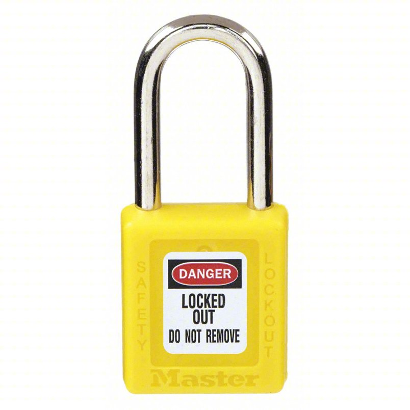 410YLW - 1.5" SHACKLE YELLOW ZENEX LOCKOUT PADLOCK